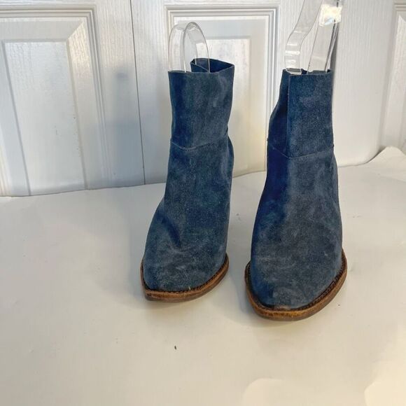 Jeffrey Campbell Like New Leather Suede Slouchy Ankle Slip On Heel Western Boots - Picture 3 of 13